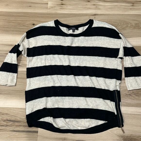 Sioni Angora Cashmere Blend Striped Shirt Women’s Medium - Picture 1 of 3